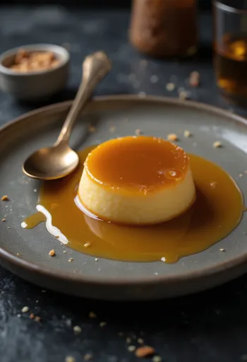 Bolo de caramelo espanhol com camada de caramelo dourado e sabor a laranja