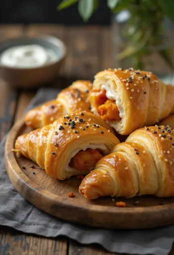 Croissant de Frango Tandoori servido