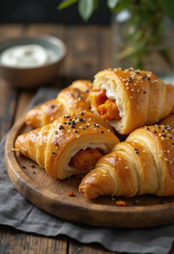 Croissant de Frango Tandoori servido