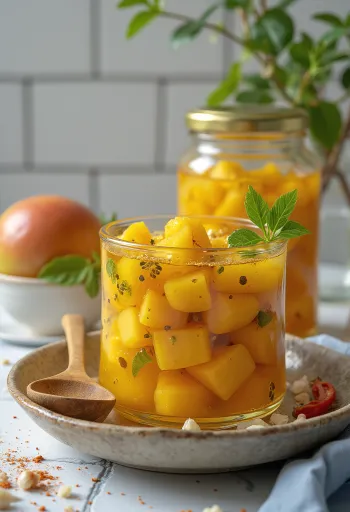 Achar, pickle indiano em frasco