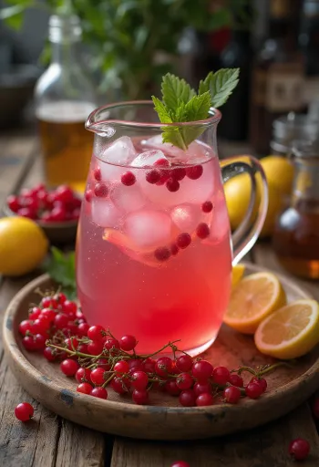 Limonada de groselha servida em copo