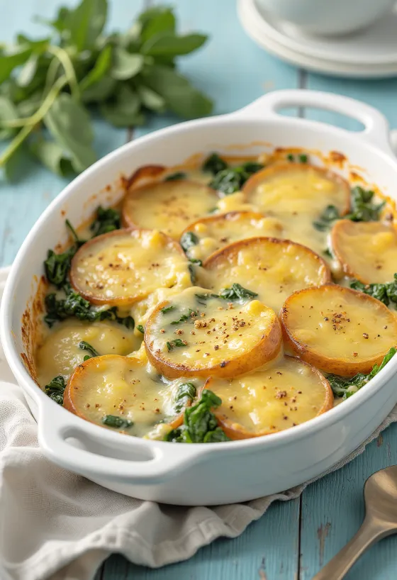 Gratinado de Espinafres Vegan servido