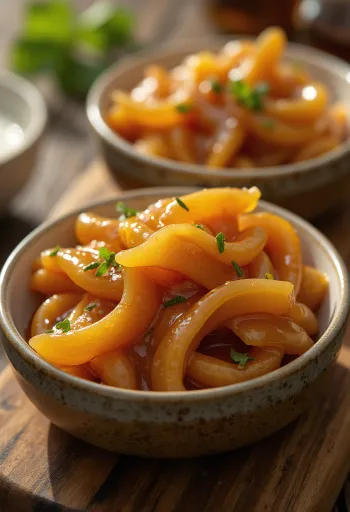 Molho de gengibre caramelizado servido