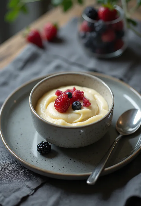 Panna cotta de mascarpone em copo