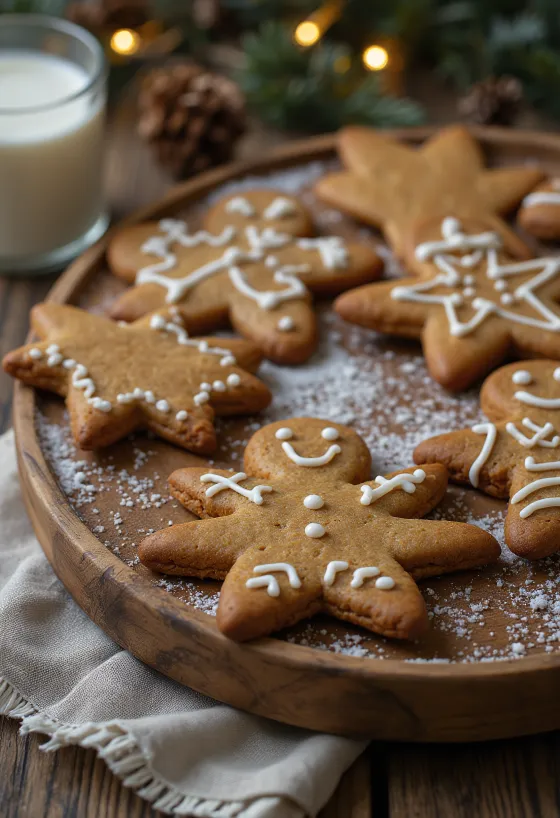 Figuras de pão de mel servidas com decoração