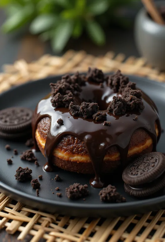 Donut Mud Pie com chocolate e bolacha