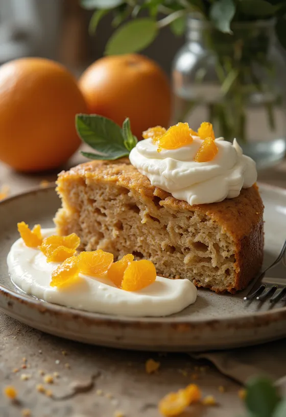 Bolo de castanha e laranja decorado