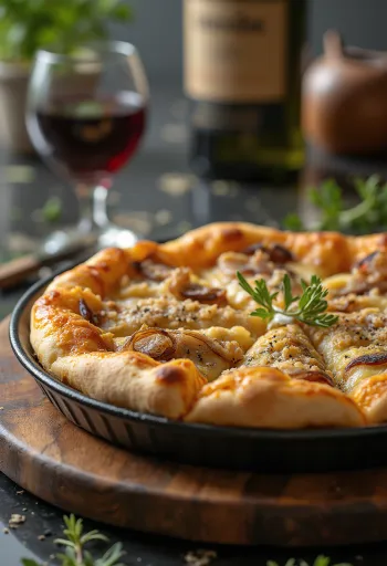 Pizza Sfincione com massa alta siciliana e cebola doce