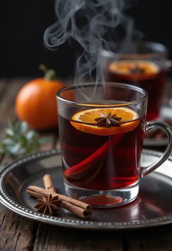 Sidra de flor de sabugueiro com especiarias num copo