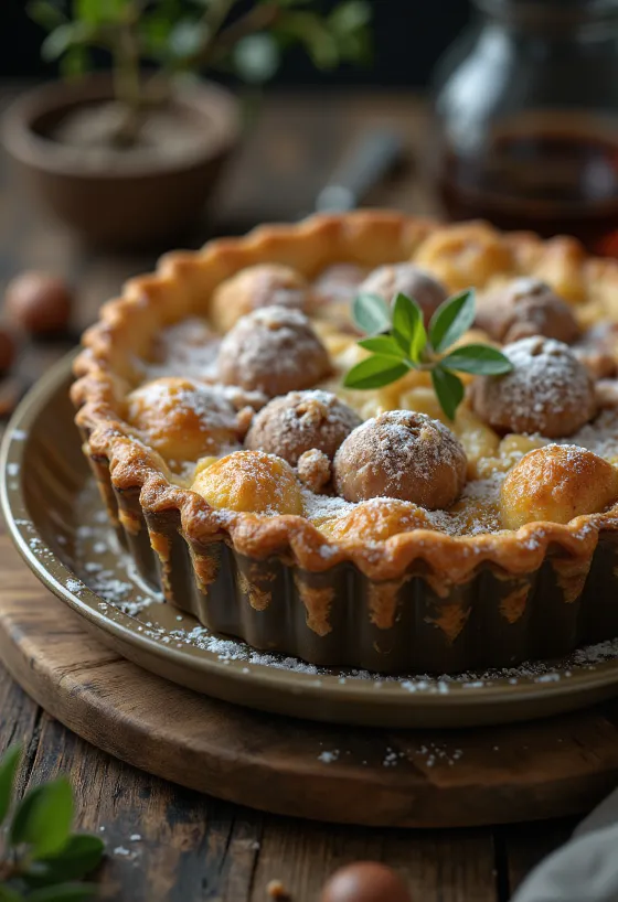 Tarte de castanha servida
