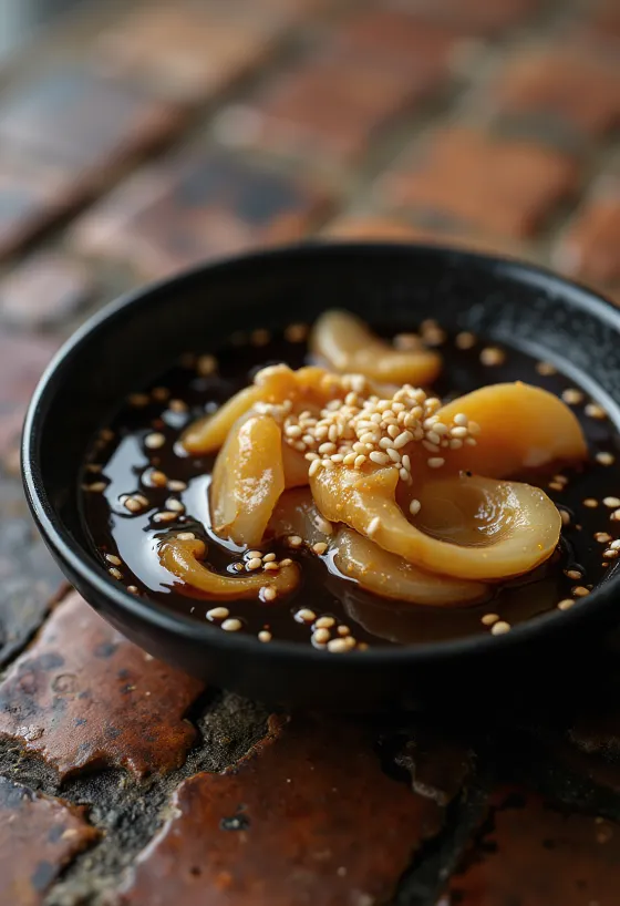 Molho de soja doce servido com legumes grelhados
