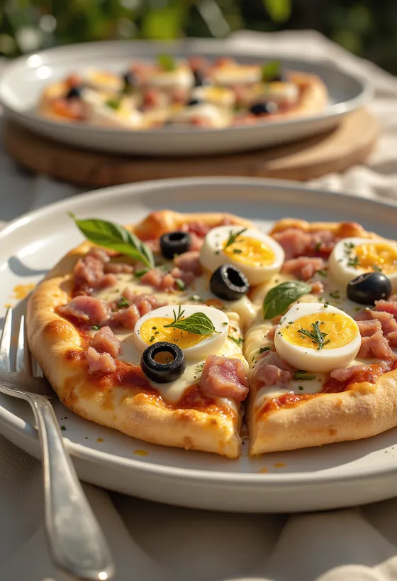 Pizza Tunisienne servida