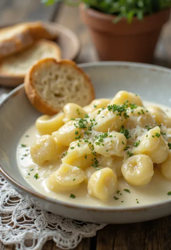 Gnocchi com Molho de Natas servido