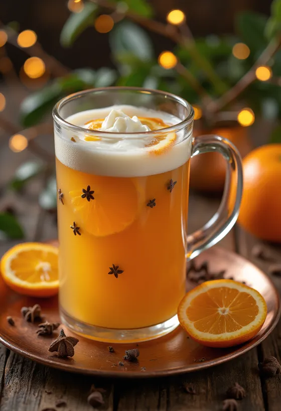 Sidra com cravinho e laranja servida em copo