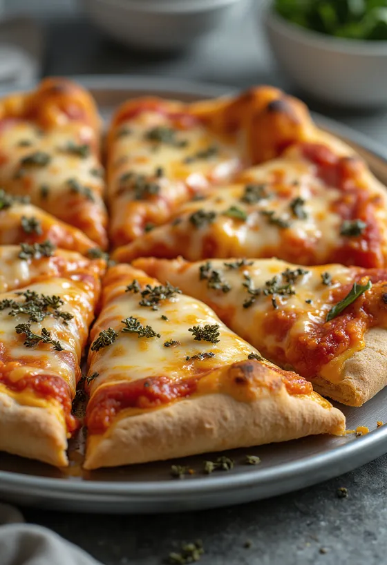 St. Louis Style Pizza com massa fina e queijo Provel