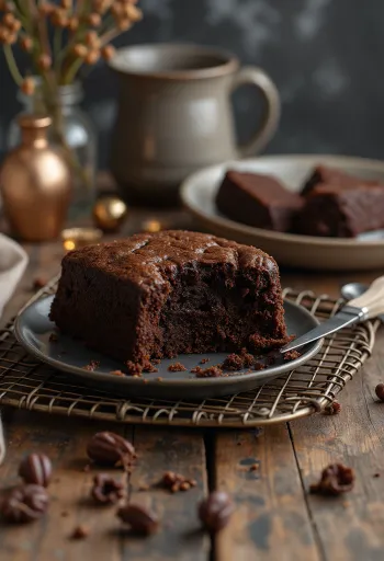 Bolo de chocolate caseiro servido