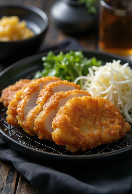 Tonkatsu clássico costeleta de porco panada estaladiça com molho tonkatsu