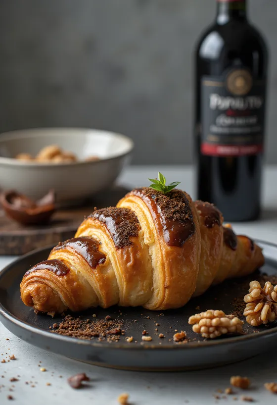 Croissant de Vinho do Porto servido