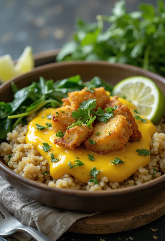 Quinoa com Espinafres e Tofu ao Caril