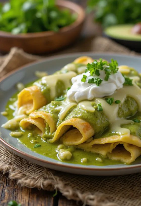 Enchilada verde gratinada
