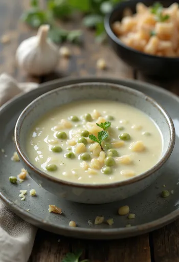 Molho de pimenta verde com alho servido