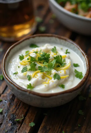 Molho de coco e lima servido com peixe grelhado