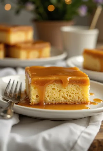 Bolo de caramelo servido