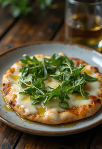 Pizza Bianca con Rucola com rúcula e queijo
