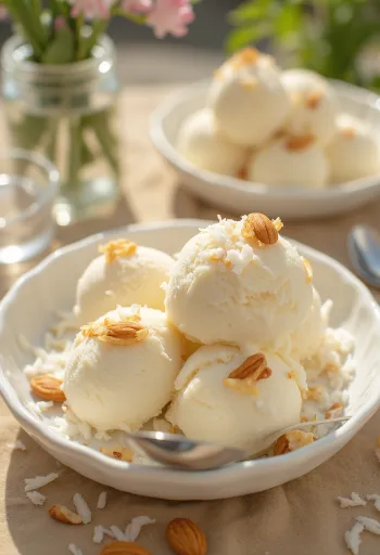 Gelado Raffaello servido