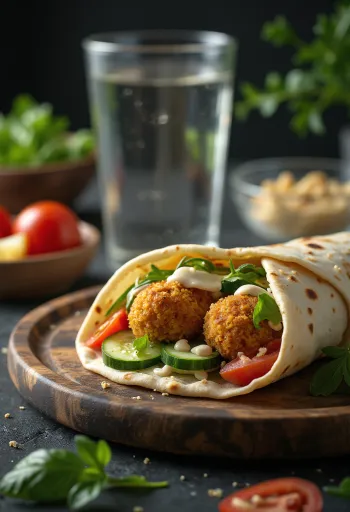 Wrap de falafel de batata-doce com vegetais