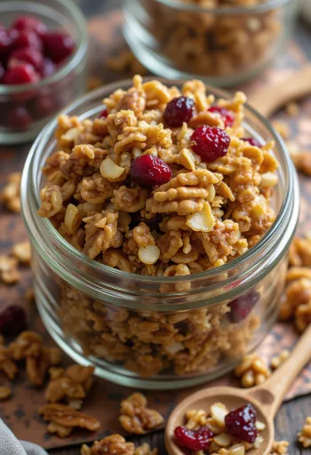 Granola caseira com aveia estaladiça, sementes e frutos secos