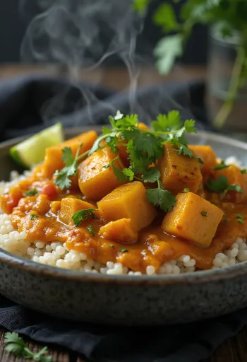 Caril de Abóbora com Base de Quinoa