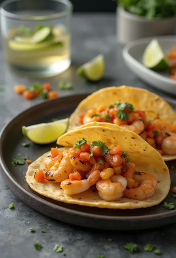 Tacos de frutos do mar com molho habanero