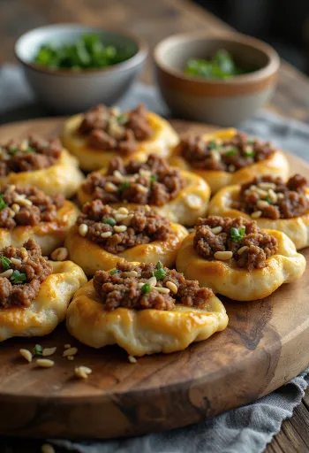 Esfiha servida com salsa fresca e salada