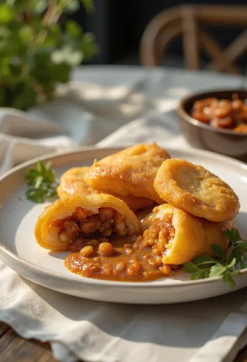 Acarajé com molho de amendoim, bolas frescas e estaladiças