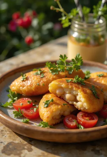 Acarajé com vinagrete servido, decorado com coentros frescos e limão