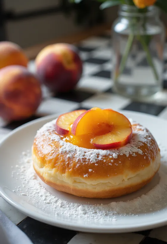 Bola de Berlim com alperce servida