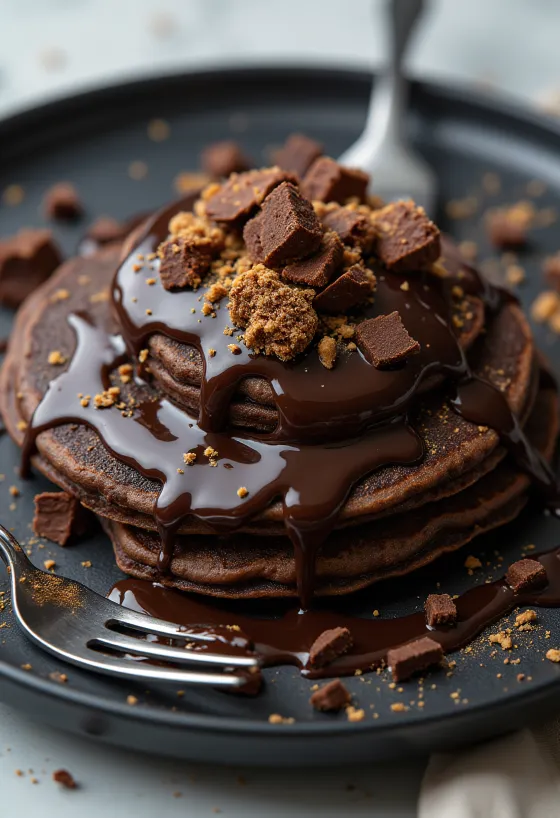 Panquecas de chocolate escuro