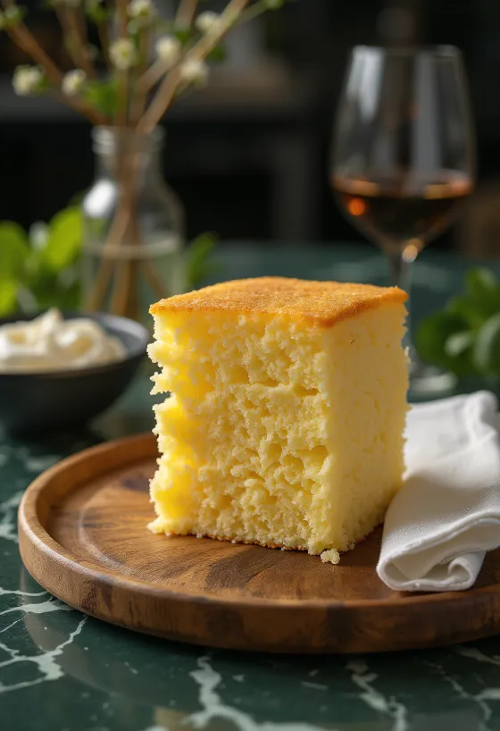 Pão de ló clássico servido