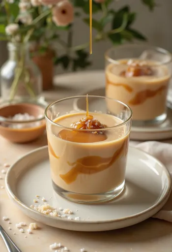 Parfait de caramelo salgado servido