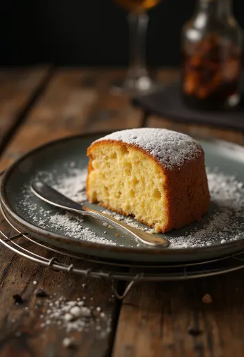 Bolo de manteiga queimada servido fatiado
