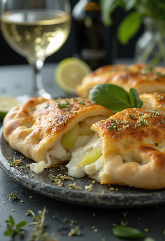 Calzone de Alho-Francês acabado de sair do forno