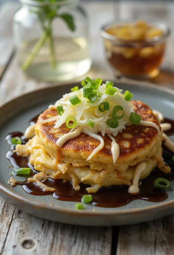 Panqueca japonesa de miso servida