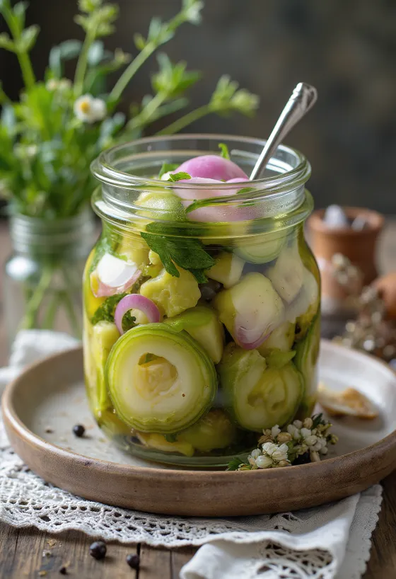 Banana em conserva servido em frasco