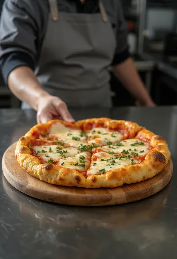 Base de pizza de couve-flor servida com cobertura vegan