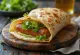 Wrap de hot dog servido