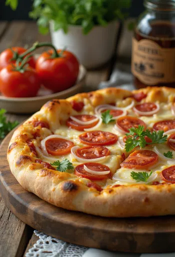 Pizza estilo Costa Rica com chouriço costarricense e queijos locais