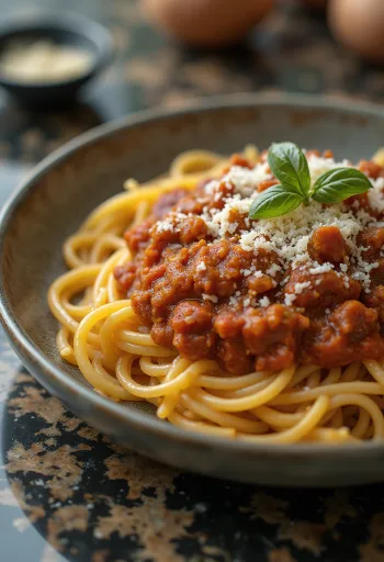Esparguete à Bolonhesa, massa italiana clássica com molho de carne e tomate