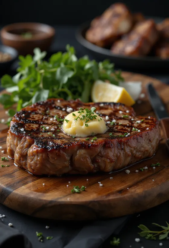T-bone steak frito até ficar castanho dourado