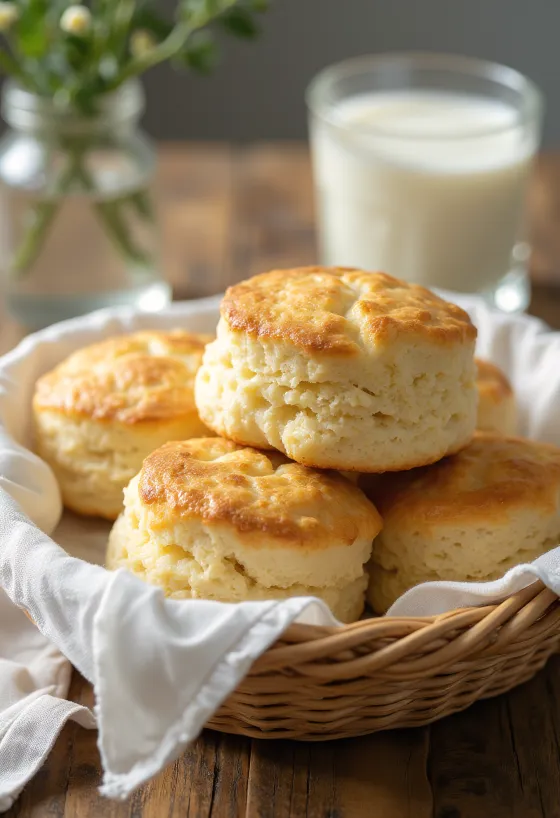 Pãozinhos de kefir dourados empilhados num cesto